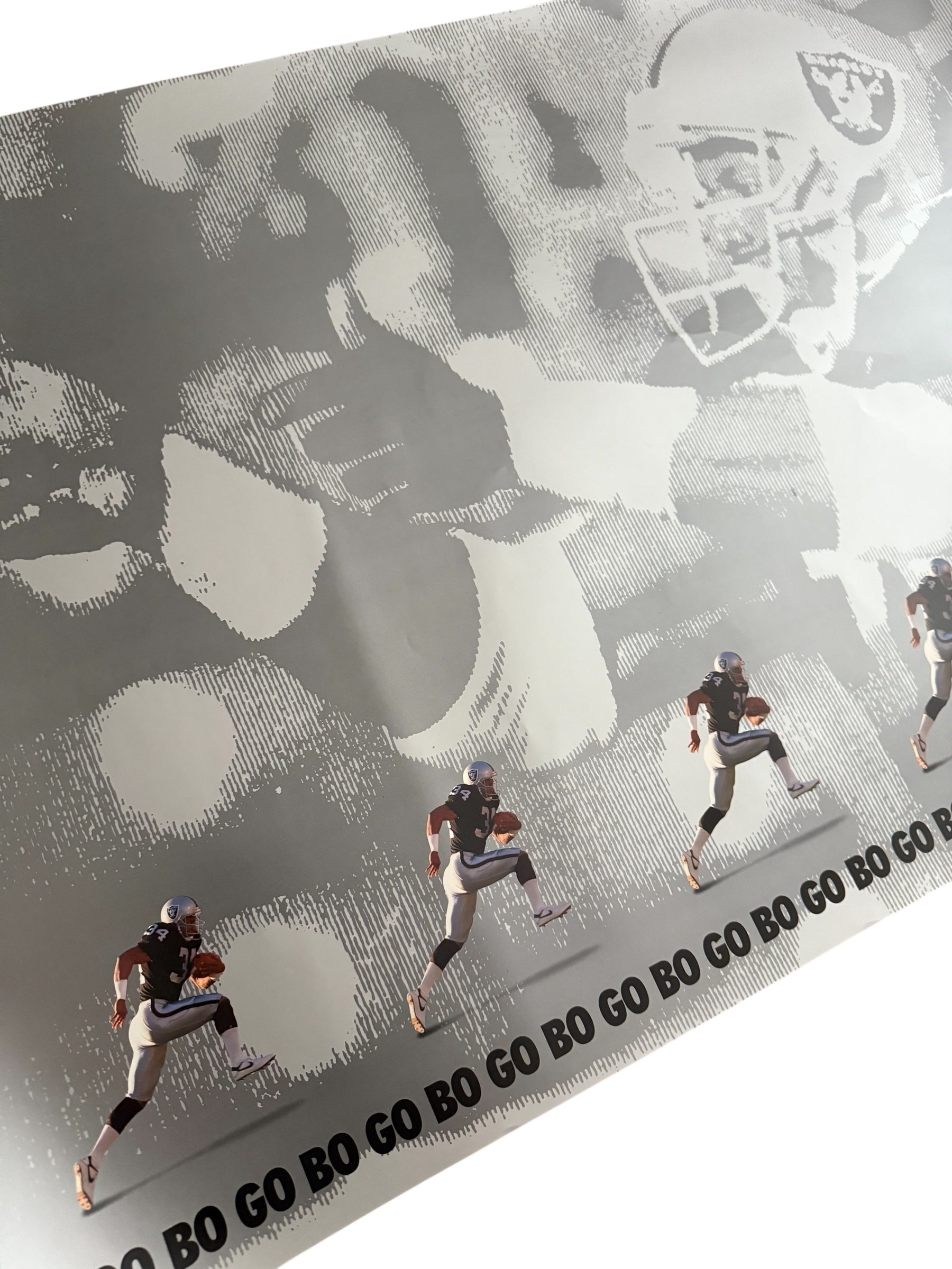 Vtg OG Nike - Bo Jackson Oakland Raiders “Go Bo Go” Poster 24” x 36” - DS - 1987!