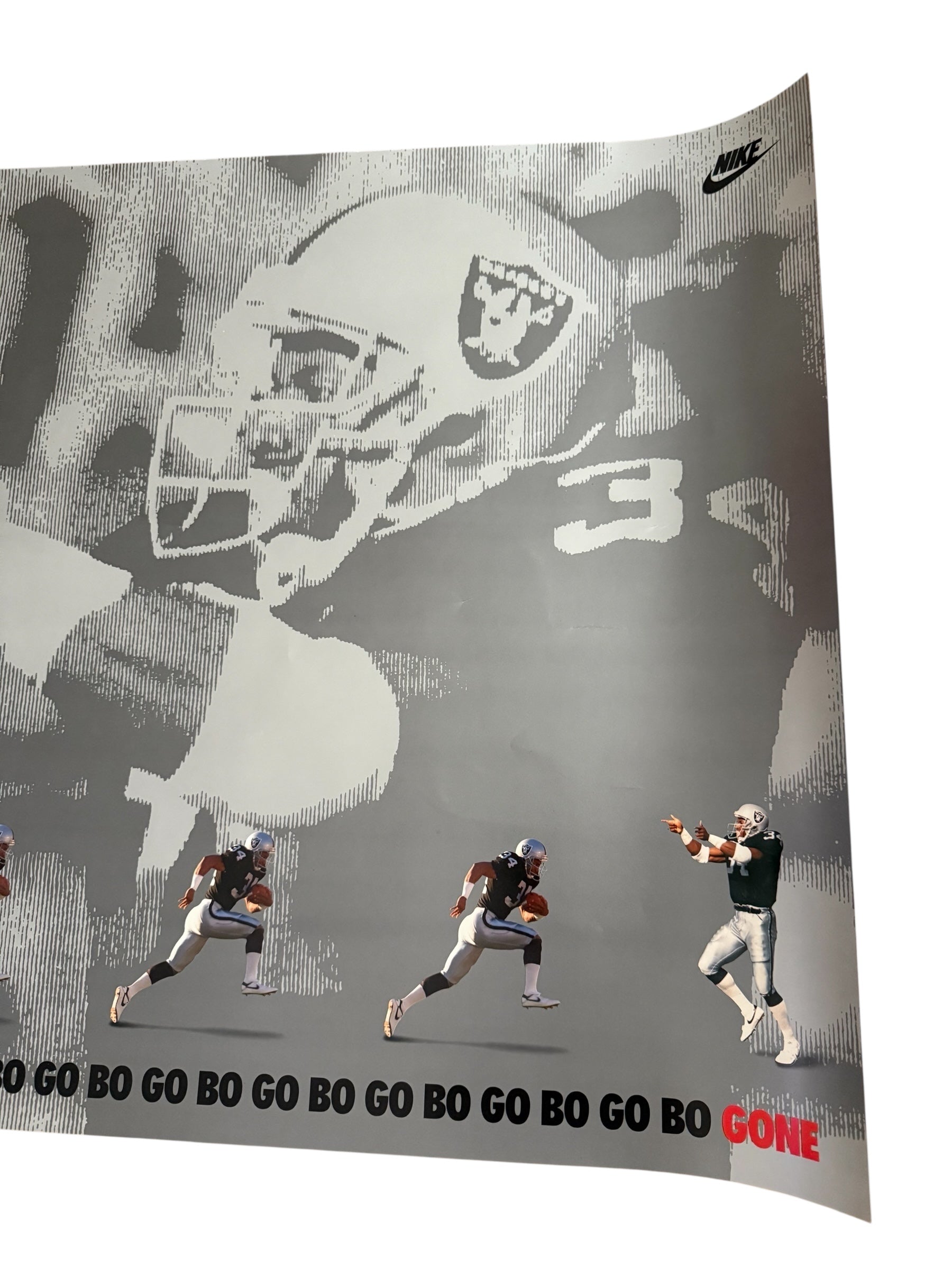 Vtg OG Nike - Bo Jackson Oakland Raiders “Go Bo Go” Poster 24” x 36” - DS - 1987!