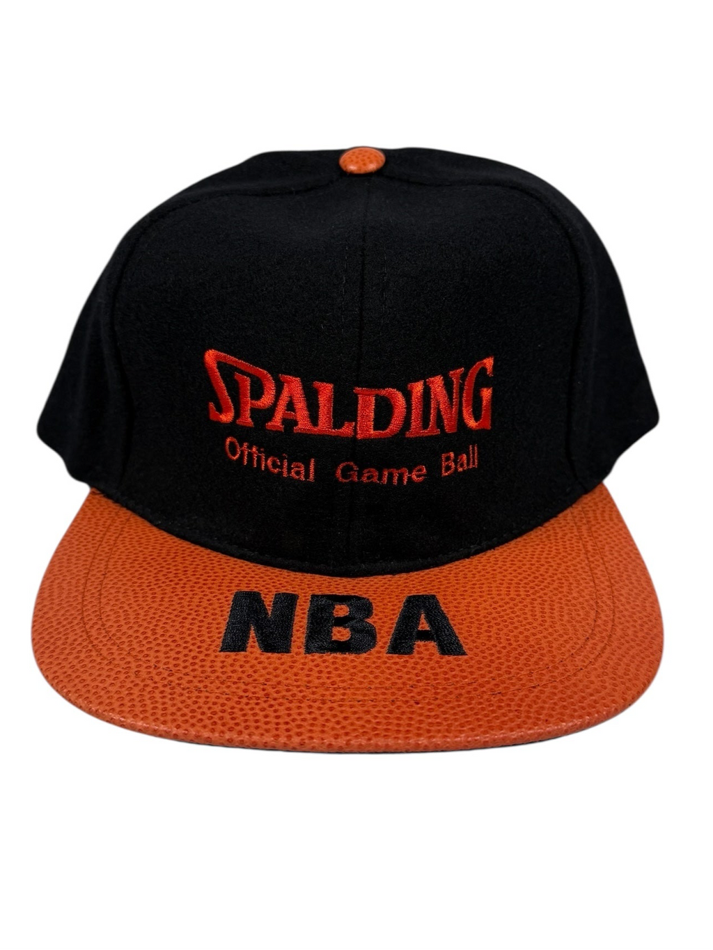 Vtg 90’s Spalding “Official Game Ball” Strapback Hat - David Stern Era - Basketball Leather - DS - 2 for $20!