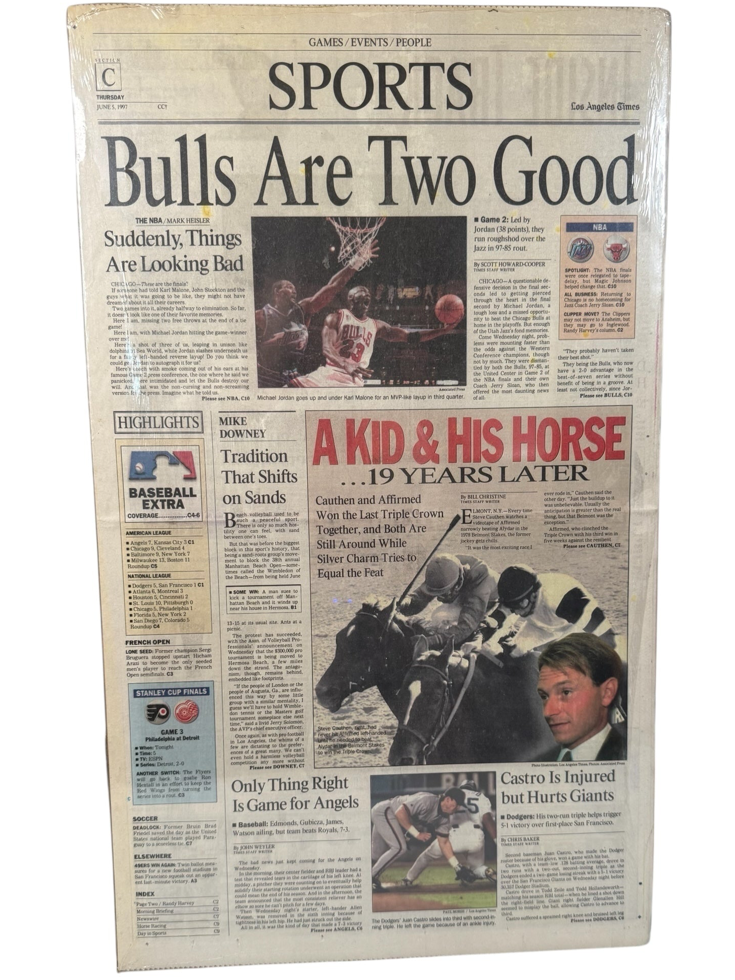 Vtg Michael Jordan - Chicago Bulls “Bulls Are Two Good” Cover June 5, 1997