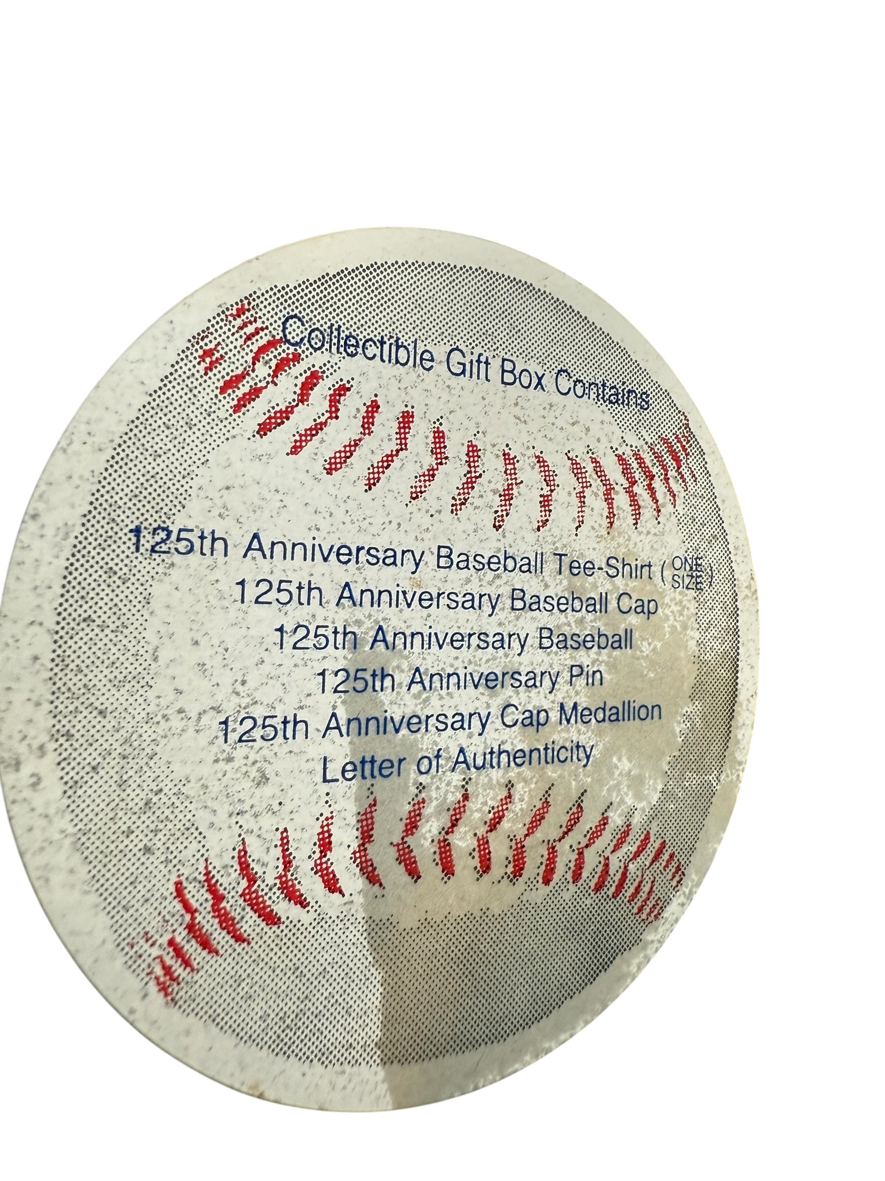 Vtg DS - “125th MLB Anniversary” Box Set - Includes: OS fits all Shirt, Hat, Baseball, Medallion and Pin! 1994!