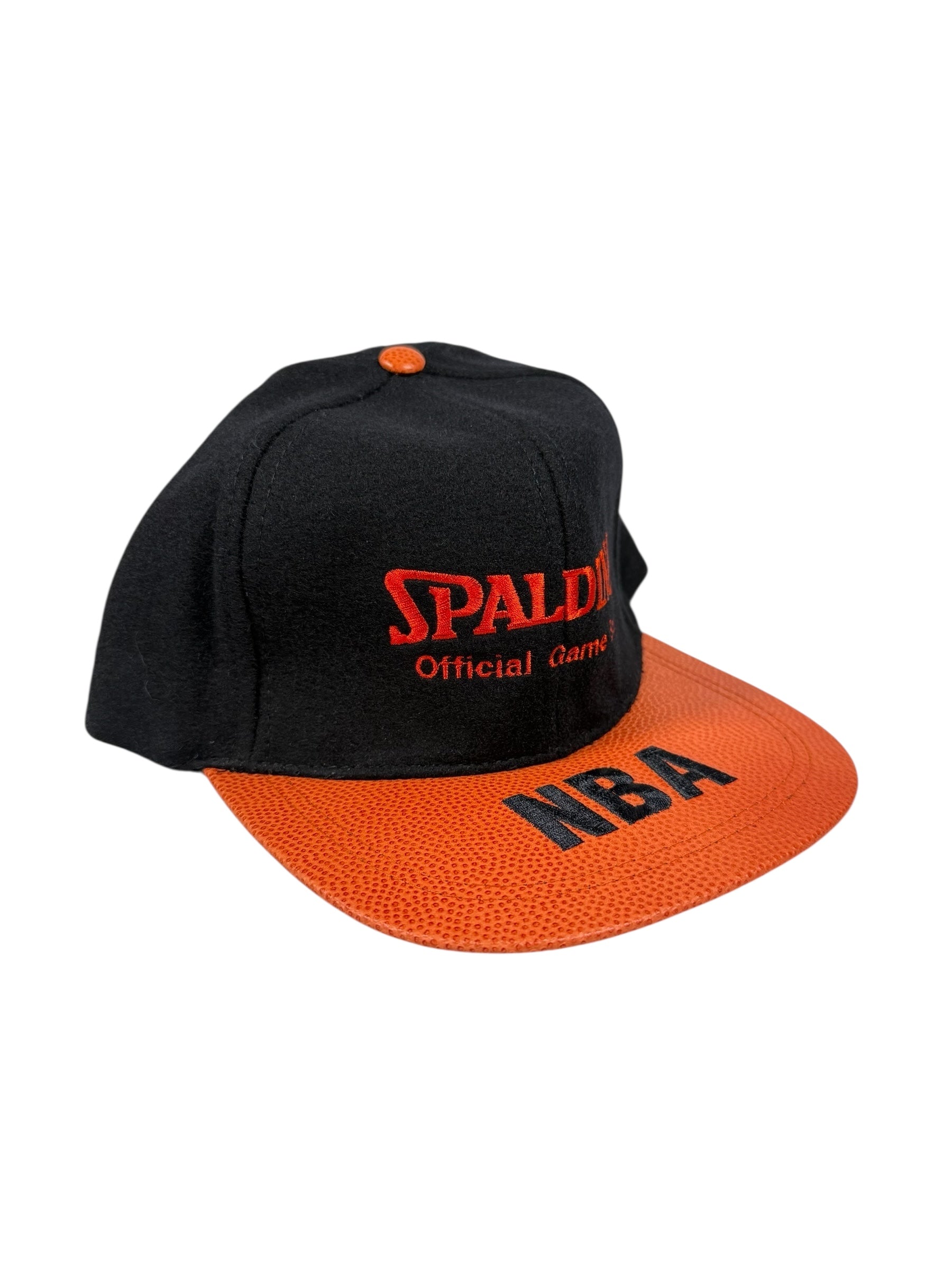 Vtg 90’s Spalding “Official Game Ball” Strapback Hat - David Stern Era - Basketball Leather - DS - 2 for $20!