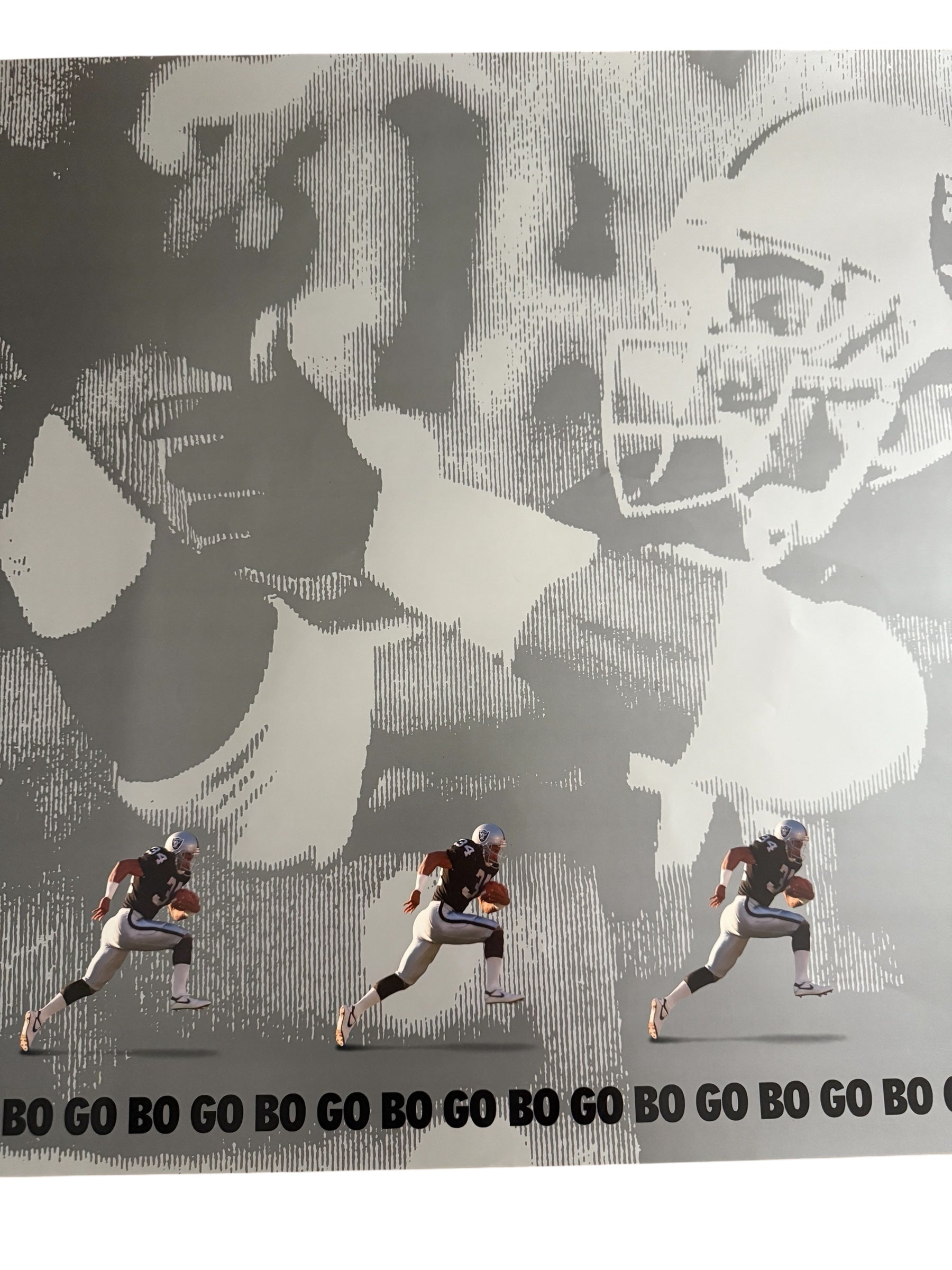Vtg OG Nike - Bo Jackson Oakland Raiders “Go Bo Go” Poster 24” x 36” - DS - 1987!