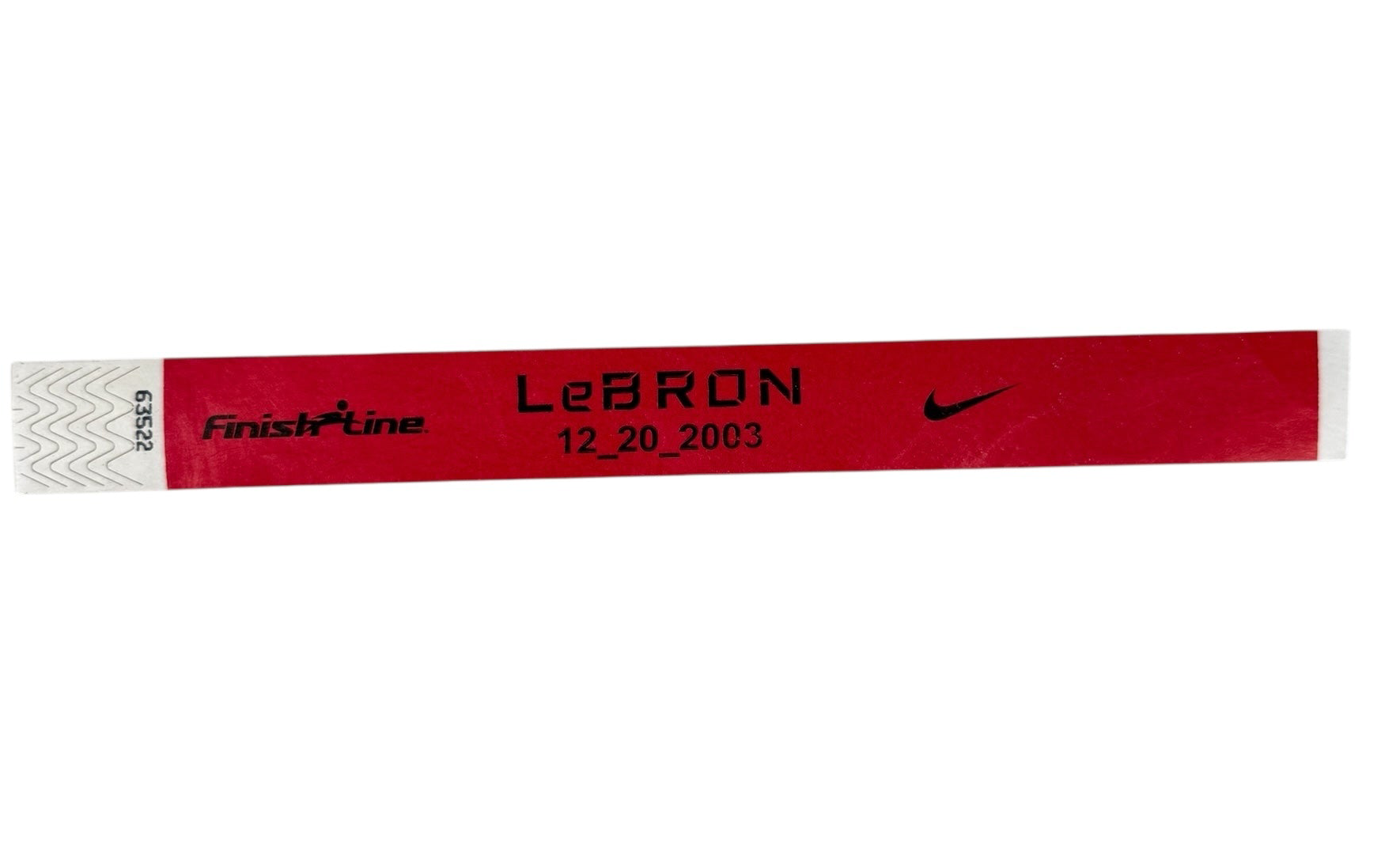 Vtg 2003 LeBron James Nike Generation Unused Shoe Release Wristband From Finish Line - Extremely Rare! 2 for $20!