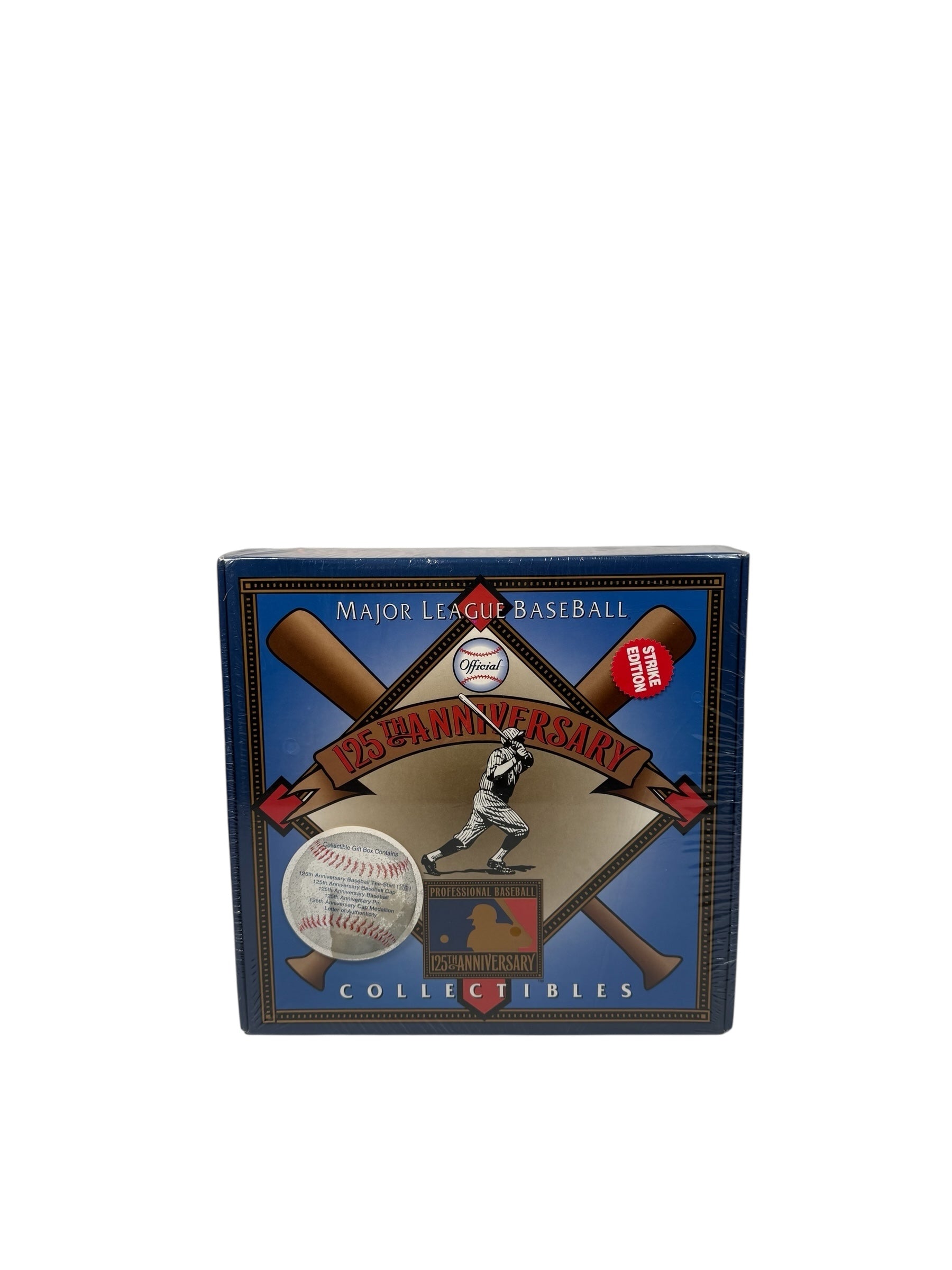 Vtg DS - “125th MLB Anniversary” Box Set - Includes: OS fits all Shirt, Hat, Baseball, Medallion and Pin! 1994!