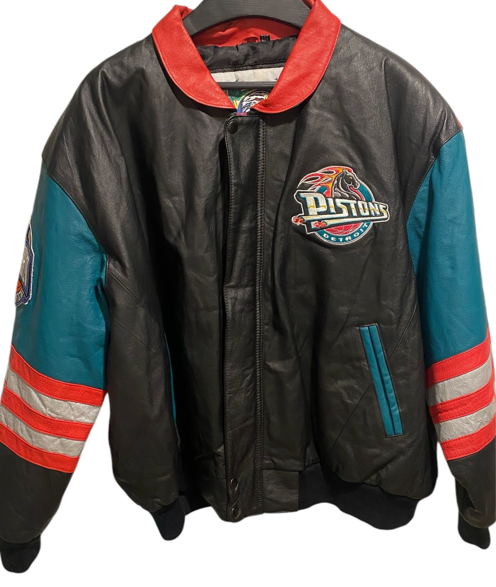 Vtg NBA - Jeff Hamilton 90’s Pistons Leather Jacket - Sz 3XL - DS