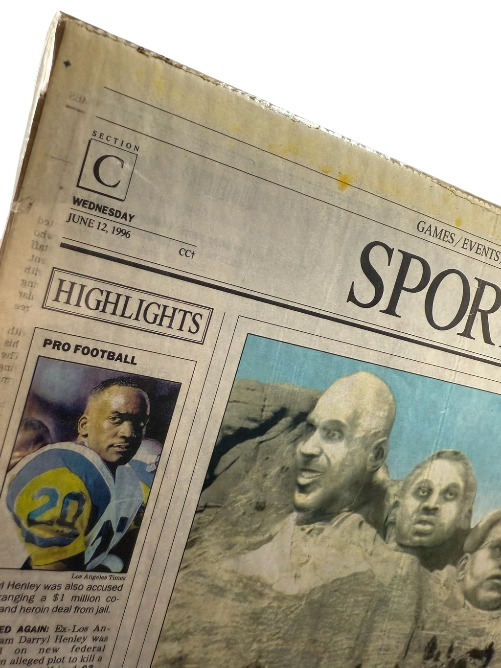 Vtg Michael Jordan - Chicago Bulls “Rock of Ages?” Newspaper Cover - June 12, 1996