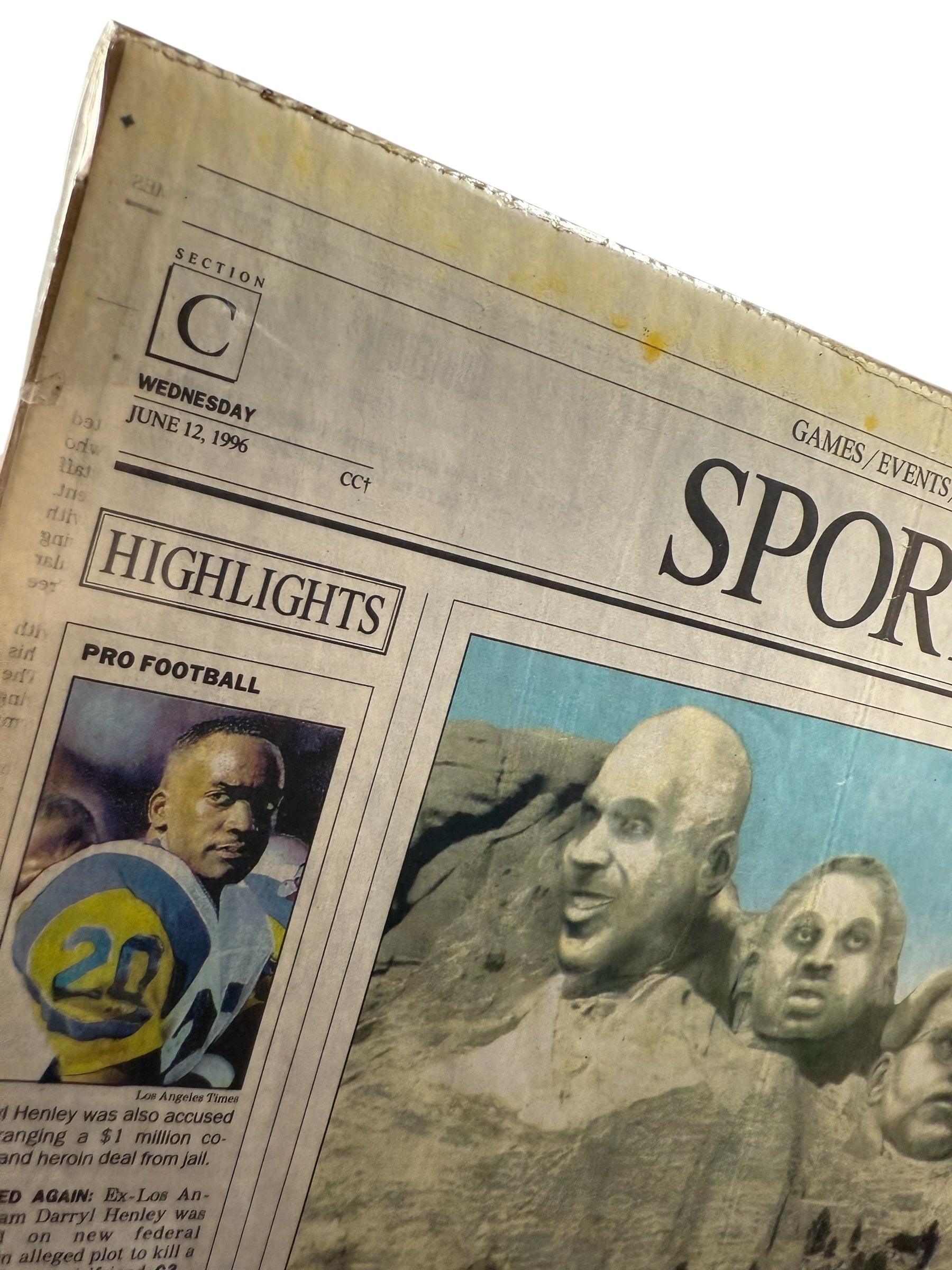 Vtg Michael Jordan - Chicago Bulls “Rock of Ages?” Newspaper Cover - June 12, 1996