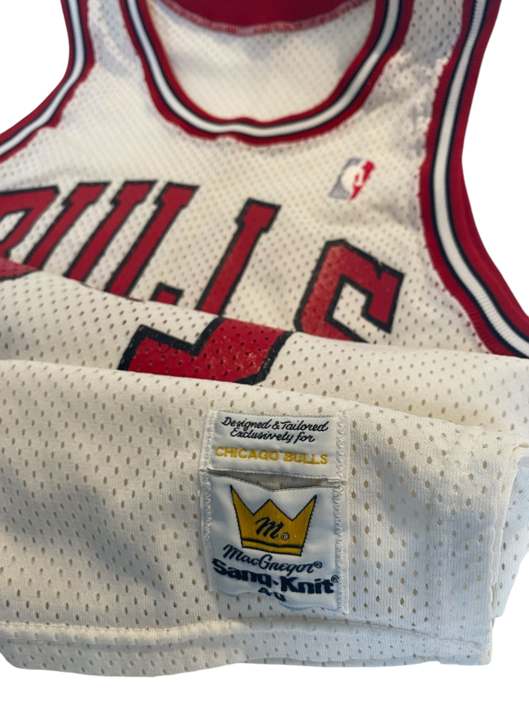 Vtg Michael Jordan - Authentic 80’s Chicago Bulls Sand Knit Jersey Sz 40