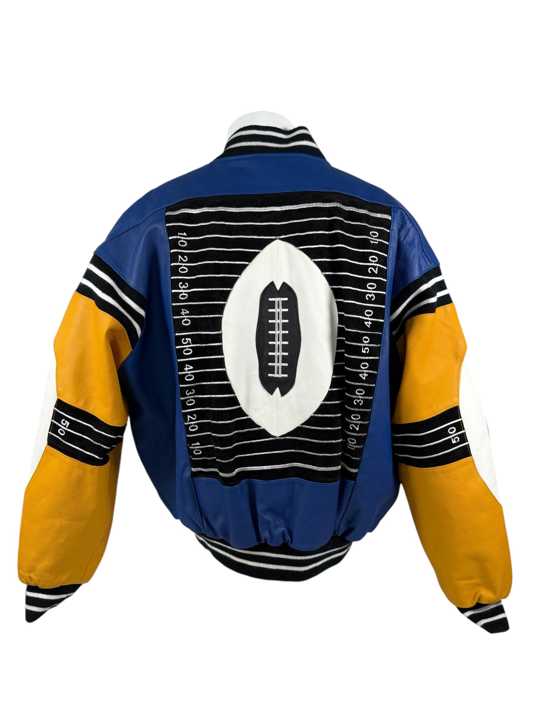 Vtg 90’s - Michael Hoban “Football” Leather Varsity Jacket - Sz L