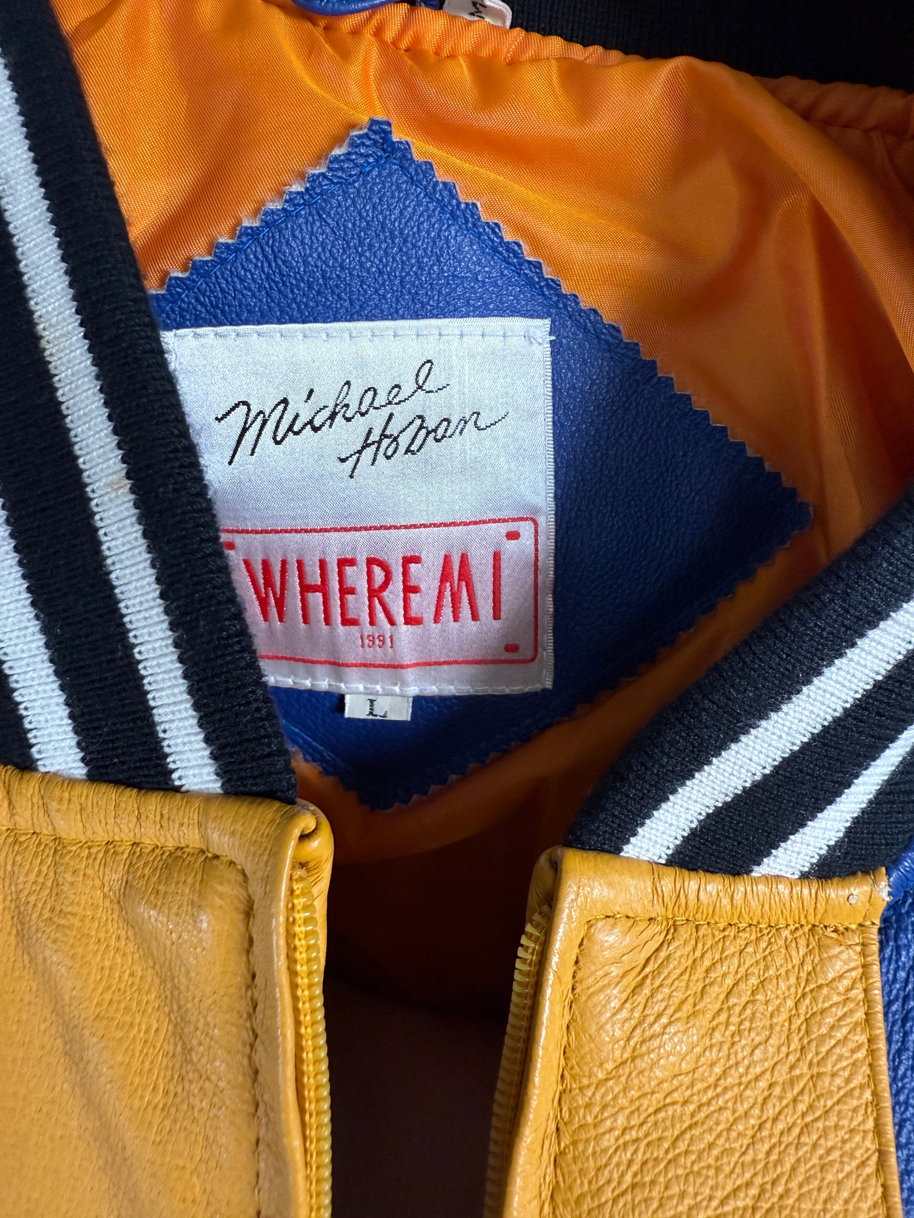 Vtg 90’s - Michael Hoban “Football” Leather Varsity Jacket - Sz L