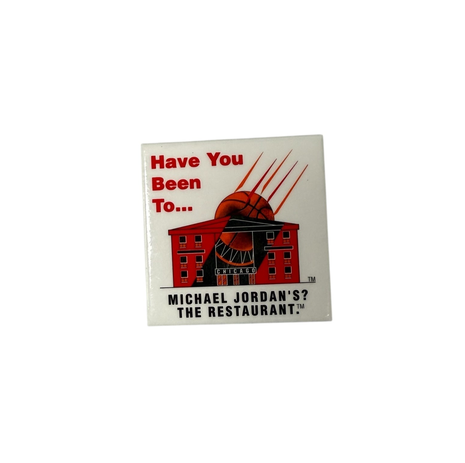 Vtg Michael Jordan’s Restaurant - (1) Magnet and (1) Pin - Mid 90’s - Chicago Bulls - DS