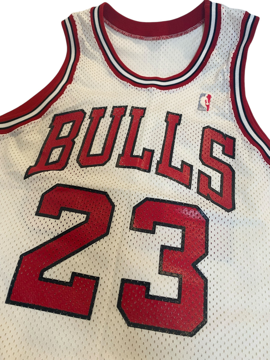 Vtg Michael Jordan - Authentic 80’s Chicago Bulls Sand Knit Jersey Sz 40