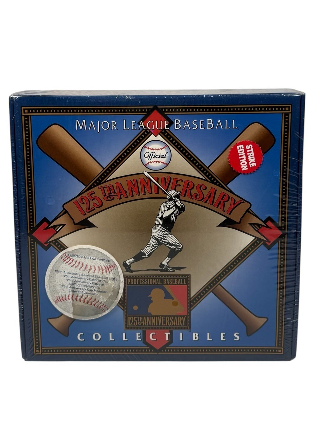 Vtg DS - “125th MLB Anniversary” Box Set - Includes: OS fits all Shirt, Hat, Baseball, Medallion and Pin! 1994!