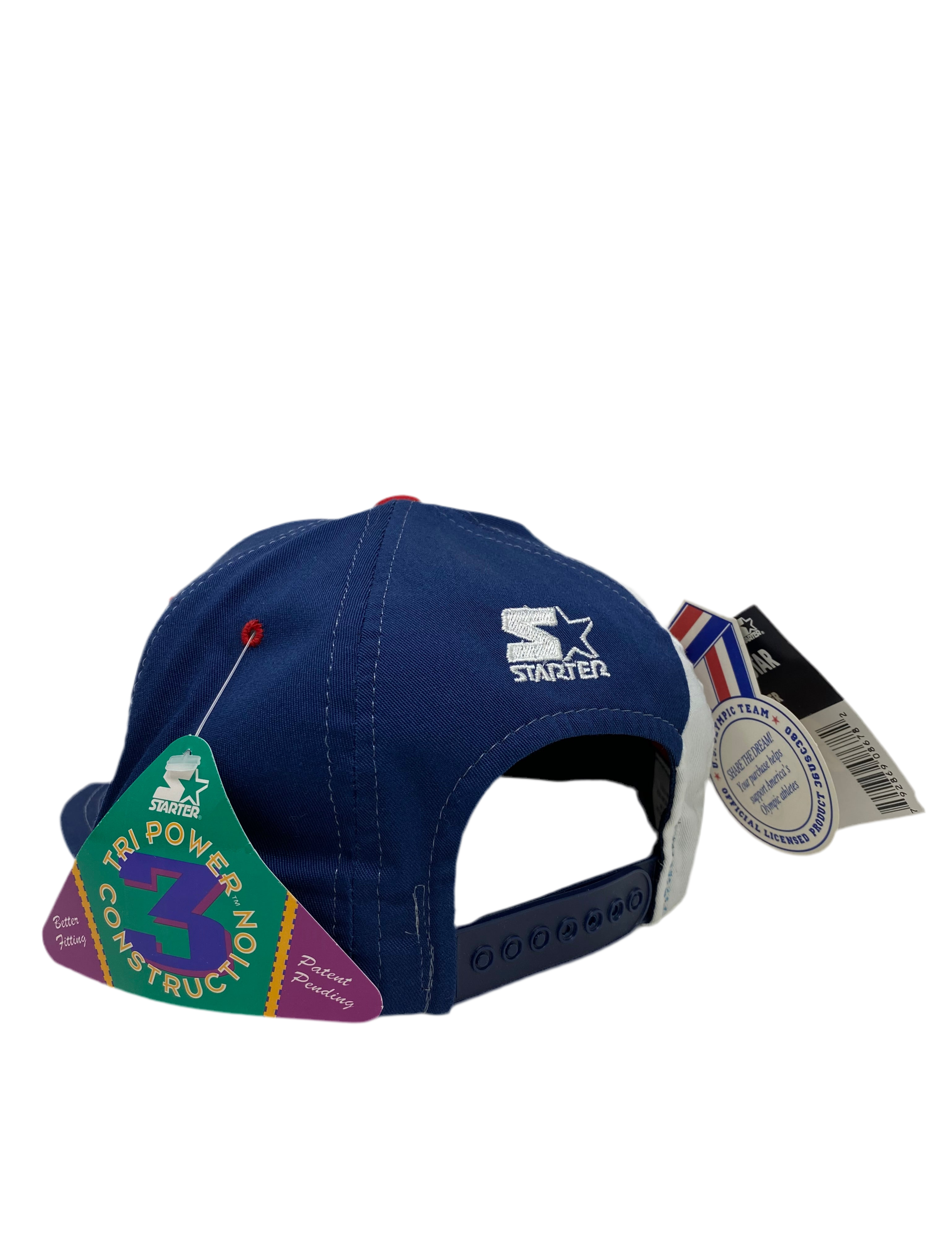 Vtg Starter - USA 1996 Olympic “Big Logo” Tri Power Snapback Hat - DS!