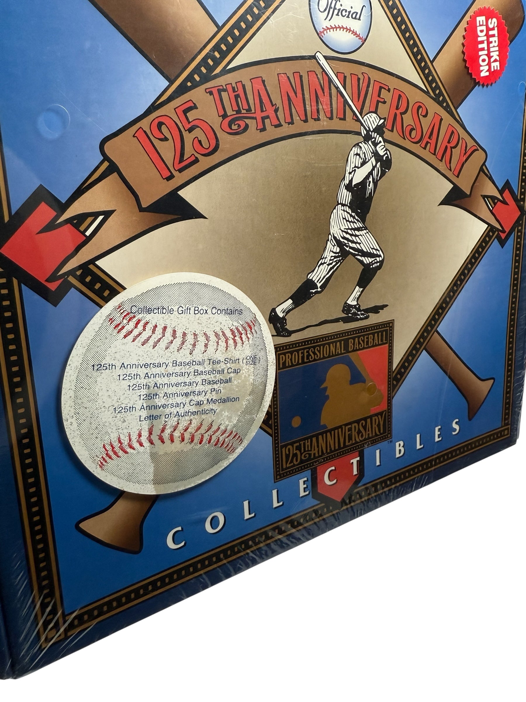 Vtg DS - “125th MLB Anniversary” Box Set - Includes: OS fits all Shirt, Hat, Baseball, Medallion and Pin! 1994!