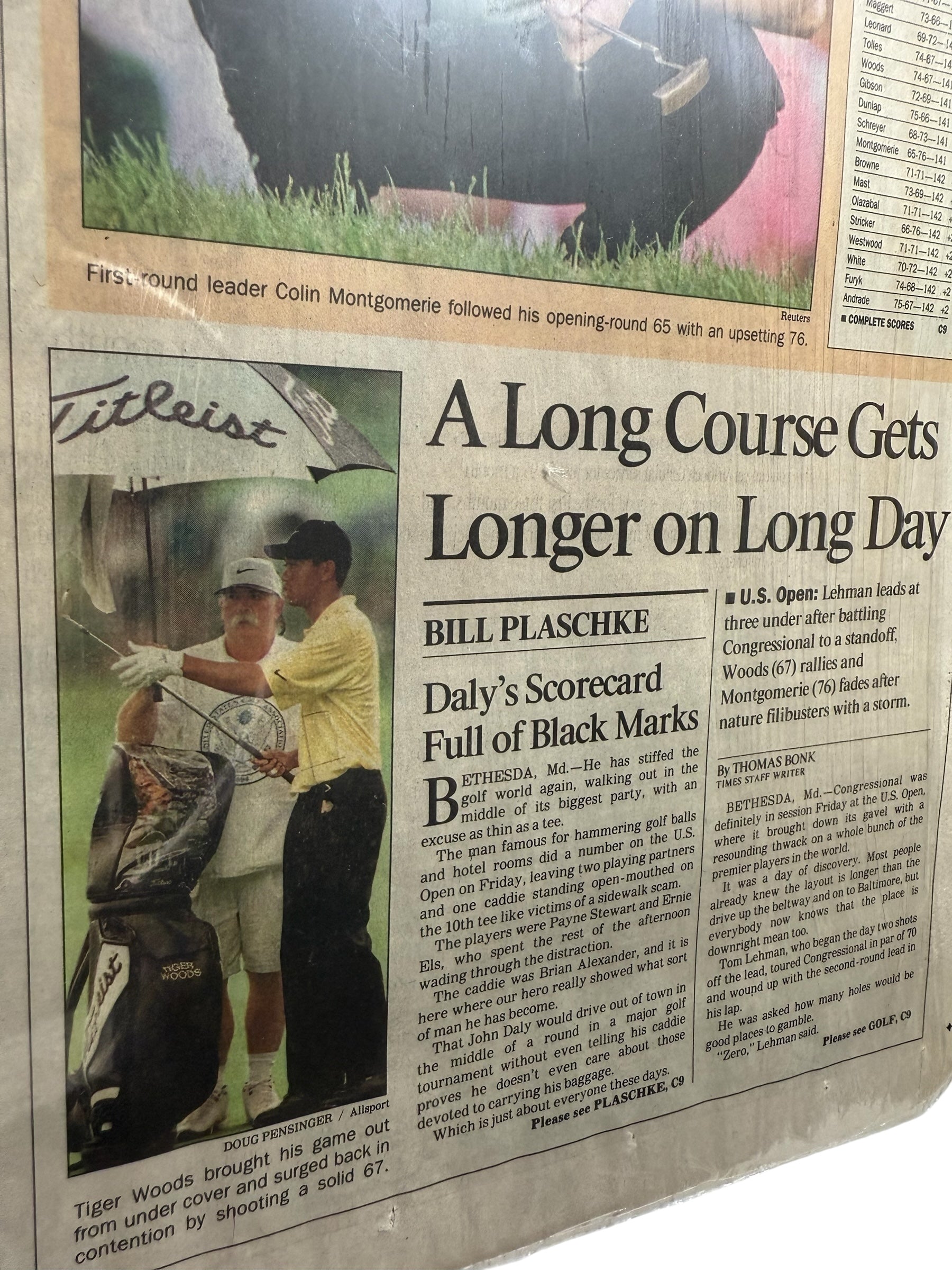 Vtg Michael Jordan - Chicago Bulls “Bulls Get Fifth Element” Newspaper Cover - June 14th, 1997! - Early Tiger Woods!