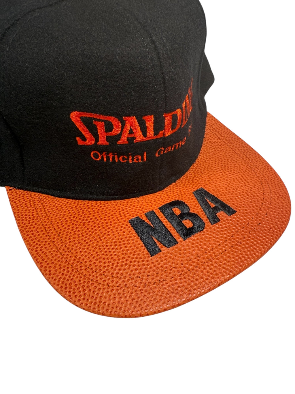 Vtg 90’s Spalding “Official Game Ball” Strapback Hat - David Stern Era - Basketball Leather - DS - 2 for $20!