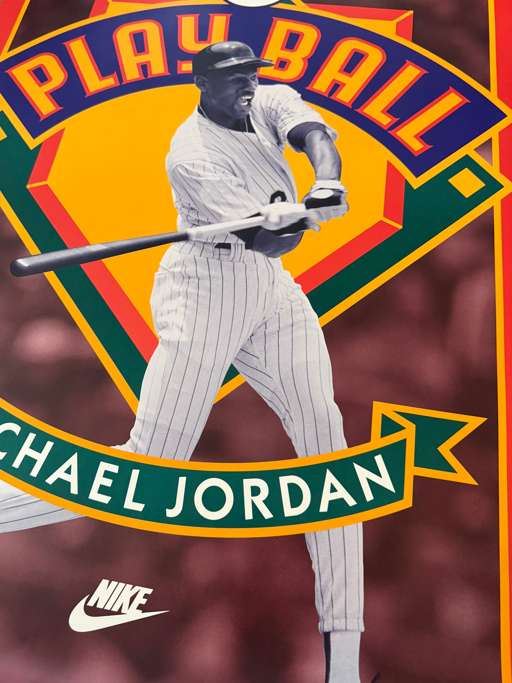 Vtg Nike - Michael Jordan “Play Ball” Baseball Poster - White Sox - 1994 - 23” x 35” - DS!