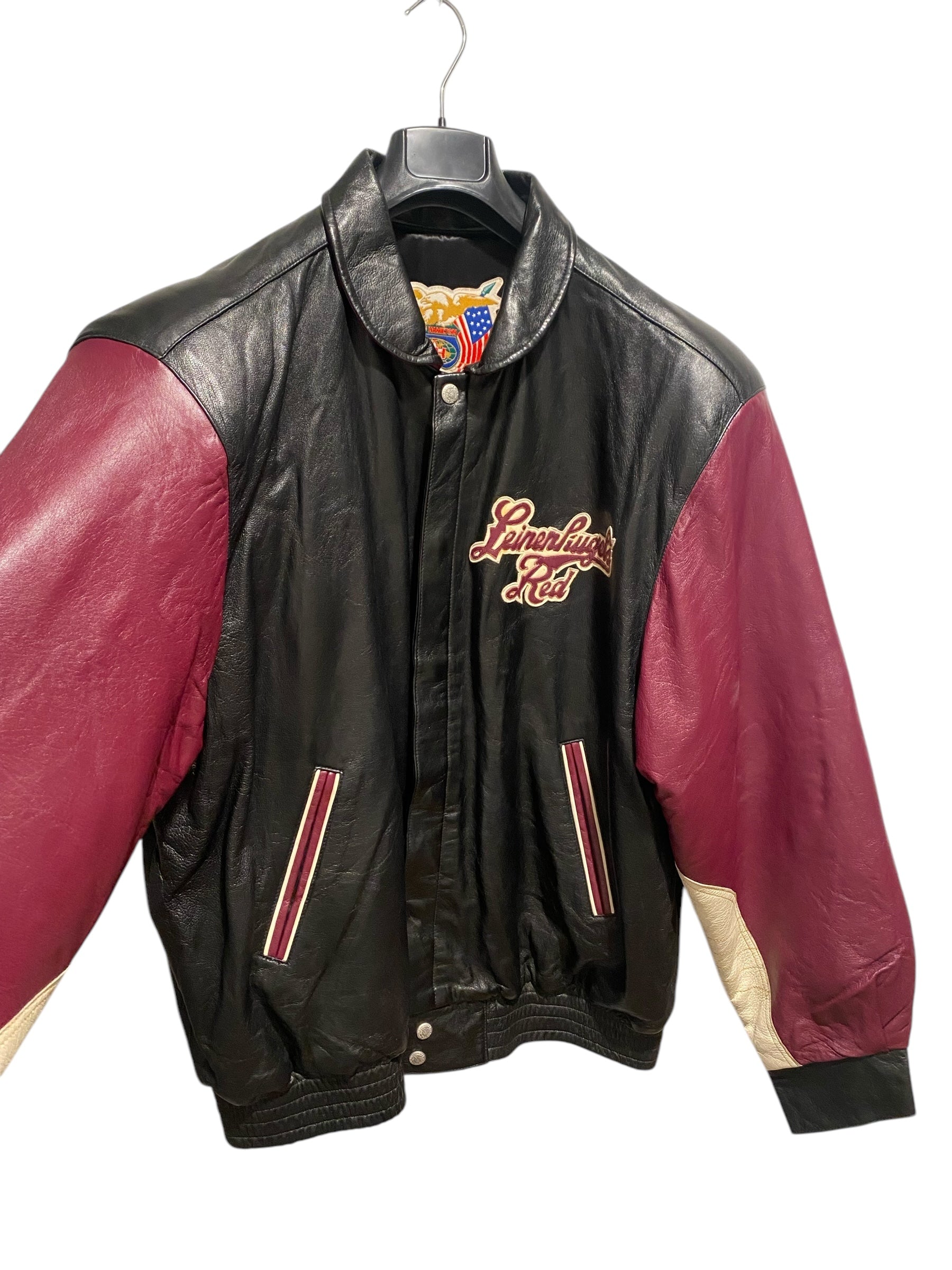 Vtg 90's Jeff Hamilton Lambskin Leather Leinenkugel's Lager Jacket - sz XL