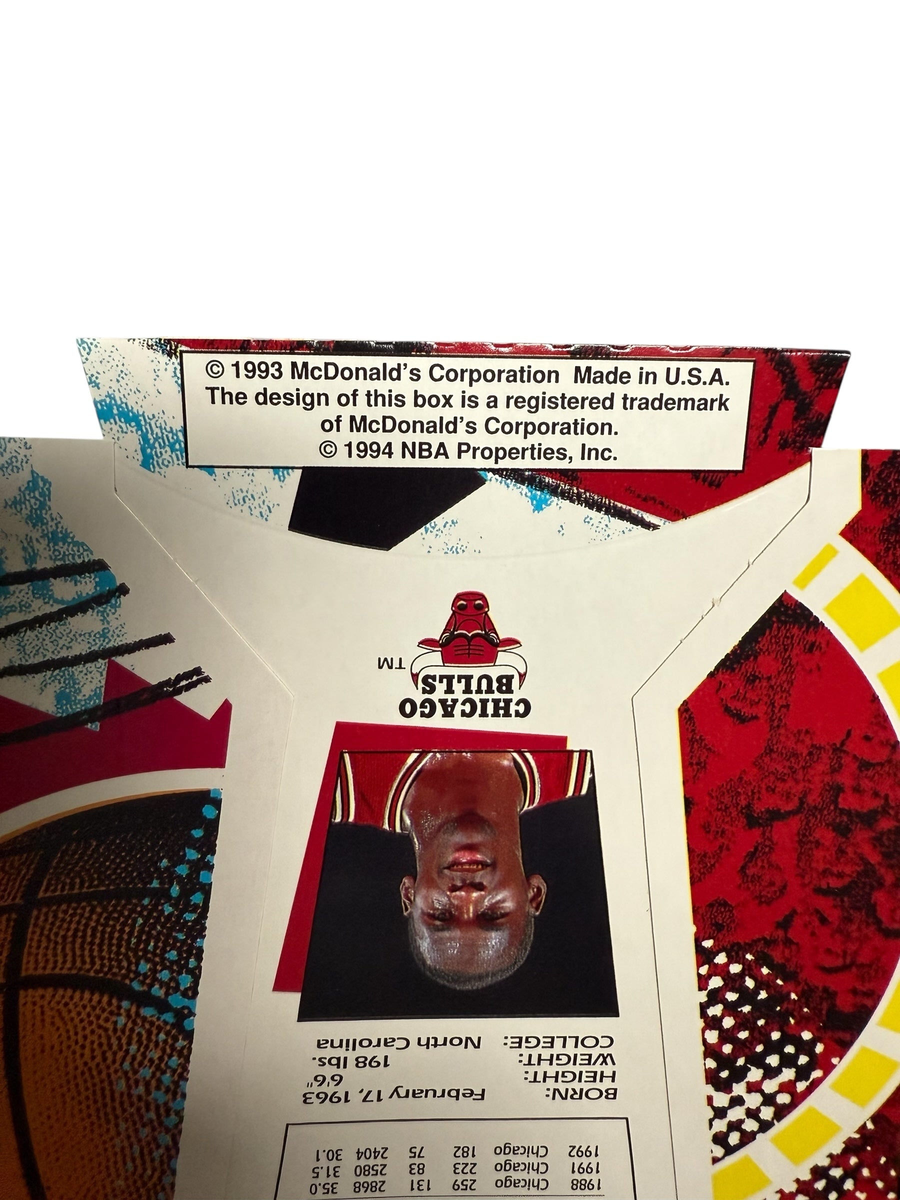 Vtg Michael Jordan McDonald's fry box - unused from 1993-94! 2 for $20!